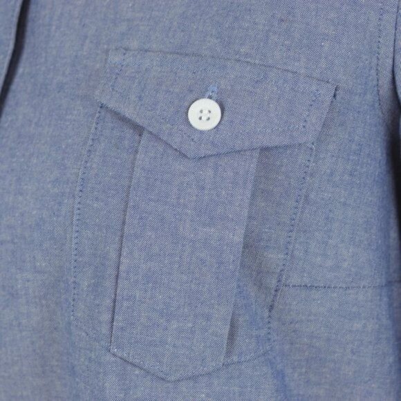 Icelantic Women's Large Blue Chambray Cotton 3/4 Sleeve Button Up Shirt Dress - Picture 6 of 10